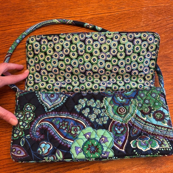 Vera Bradley Satchel Women's Purse Retired Blue Rhaposdy Print 09‎ Ex Condition - Picture 10 of 13